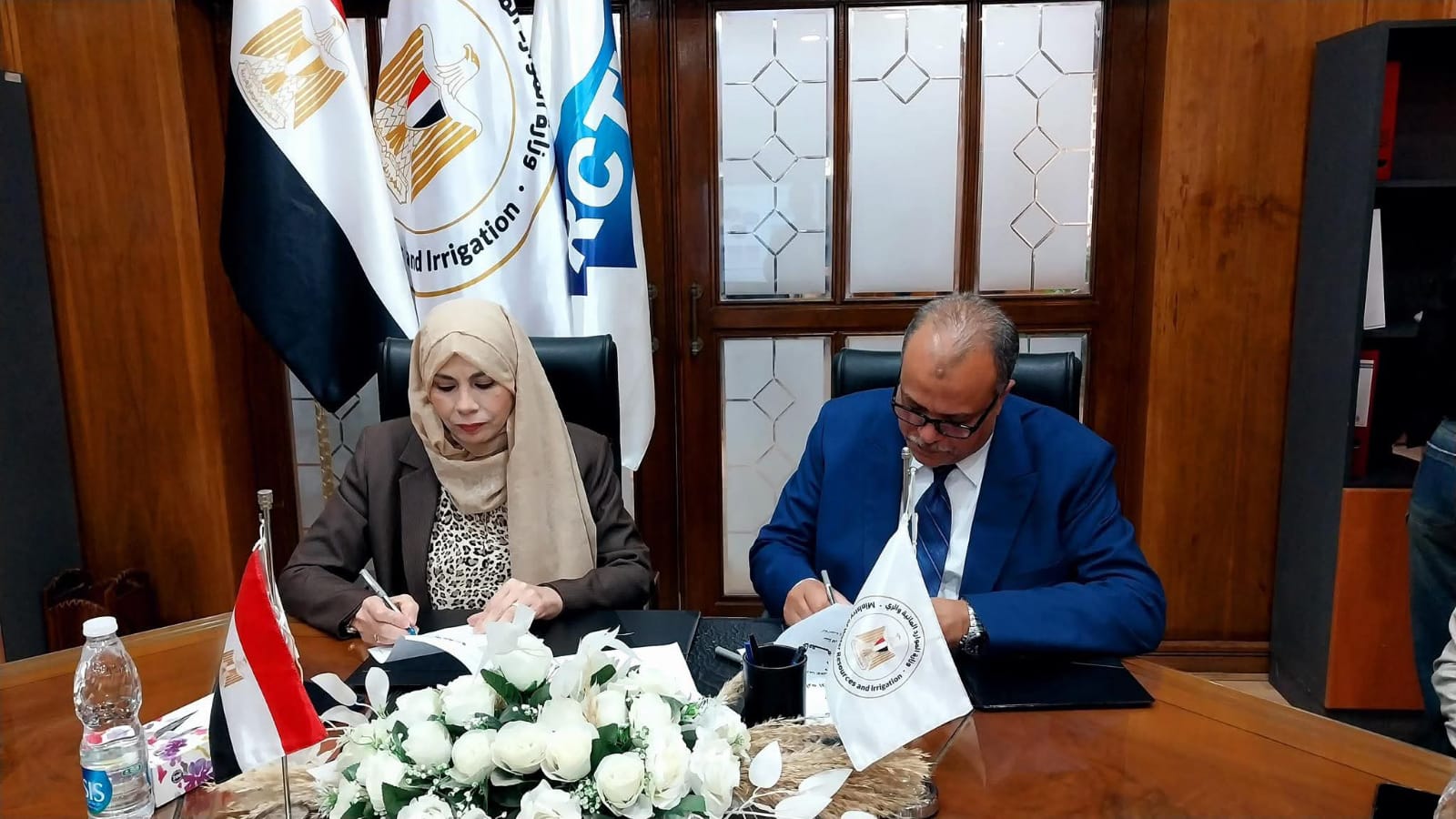 توقيع بروتوكول تعاون مشترك في مجالات التدريب وبناء القدرات بين هندسة المطرية ومركز التدريب الإقليمي للموارد المائية والري